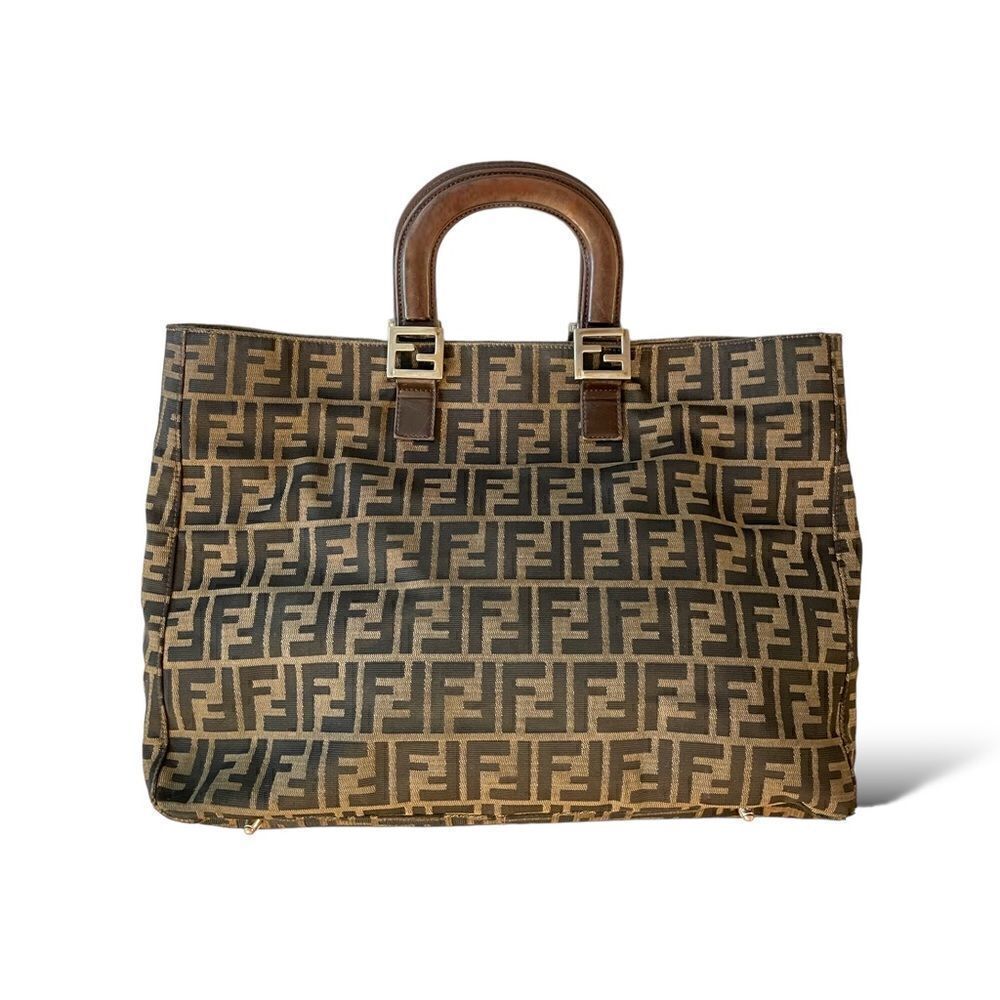 FENDI ZUCCA Print LARGE Vintage Twin Tote - Picture 7 of 16
